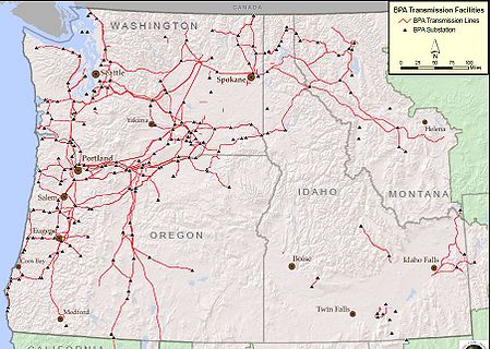BPA transmission lines in Oregon