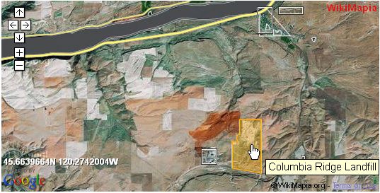 Columbia Ridge Landfill near Arlington, upper right