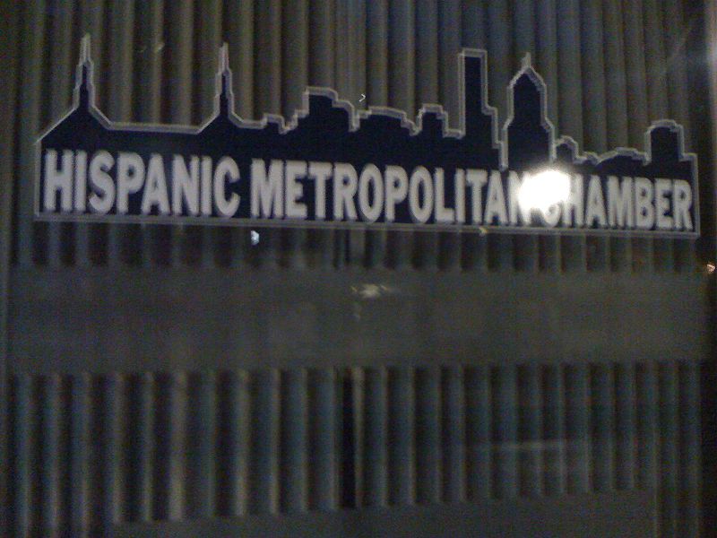 File:HispanicMetroplitanChamberOfCommerceLogoAtNight.jpg
