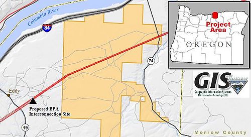 Proposed Shepard's Flat Wind Farm; graphic from BPA.