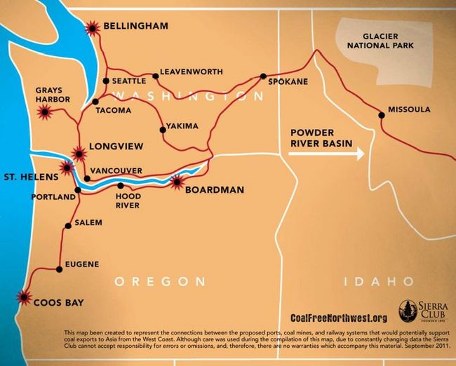 Northwest Rail Routes from Sierra Club Presentation