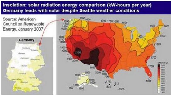 Solar map of Germany