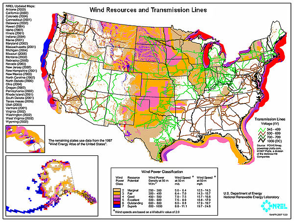 Wind Map of the USa